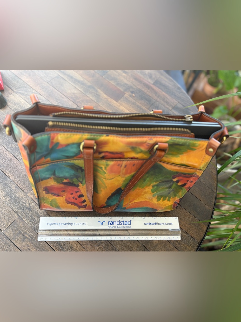 Patricia Nash Watercolor Butterfly leather AVA Tote - Picture 10 of 10